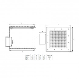 Слив квадратный сетчатый Xenozone, 150x150x100 мм, плёнка, 20 м³/ч, нерж. AISI-304