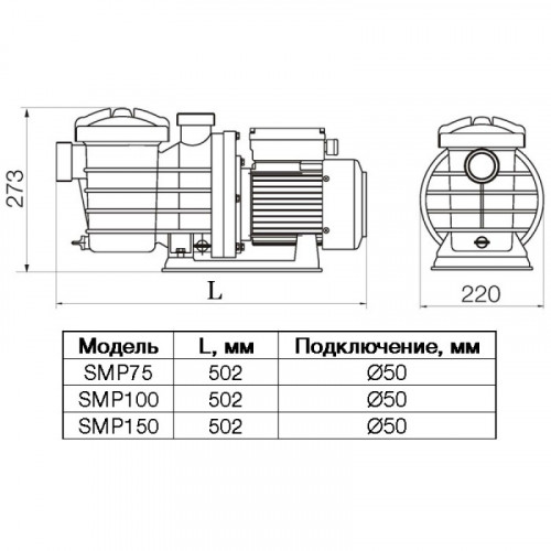Насос Pool King SMP75 с префильтром (8 м³/ч, 220 В)