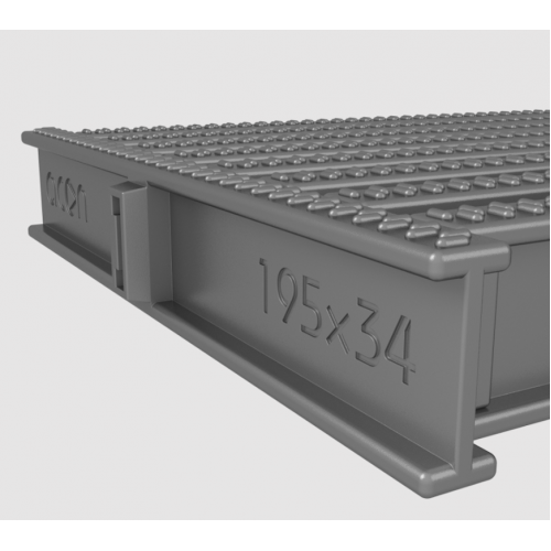 Переливная решетка Acon 195x34 мм, цвет нержавеющая сталь