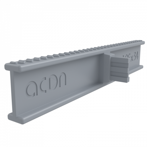 Переливная решетка Acon 195x34мм, цвет серый